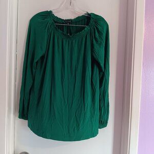 Violets & Roses Women's Evergreen Long Sleeve Pull Over Blouse Small NWT